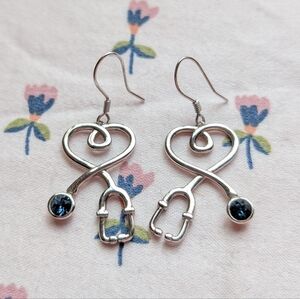 Sterling silver stethoscope doctor nurse gift earrings